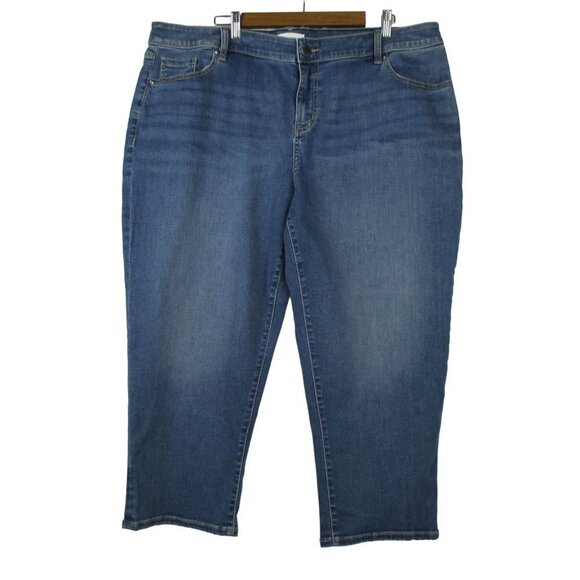 Lane Bryant Jeans Denim Boyfriend Capris Blue Pride Rainbow Heart Plus Size 20 - Picture 4 of 12